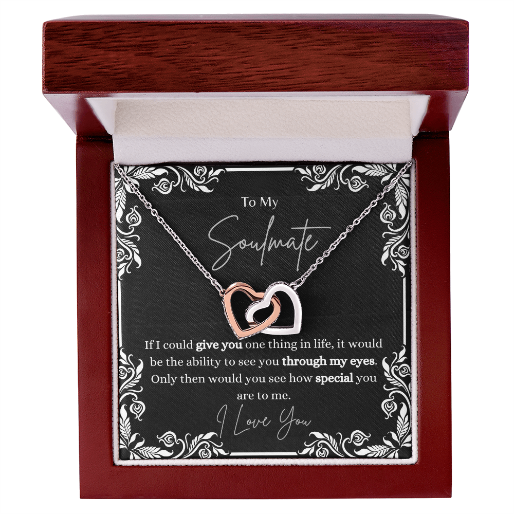 To My Soulmate-  If I Could Give You One Thing in Life - Double heart Necklace