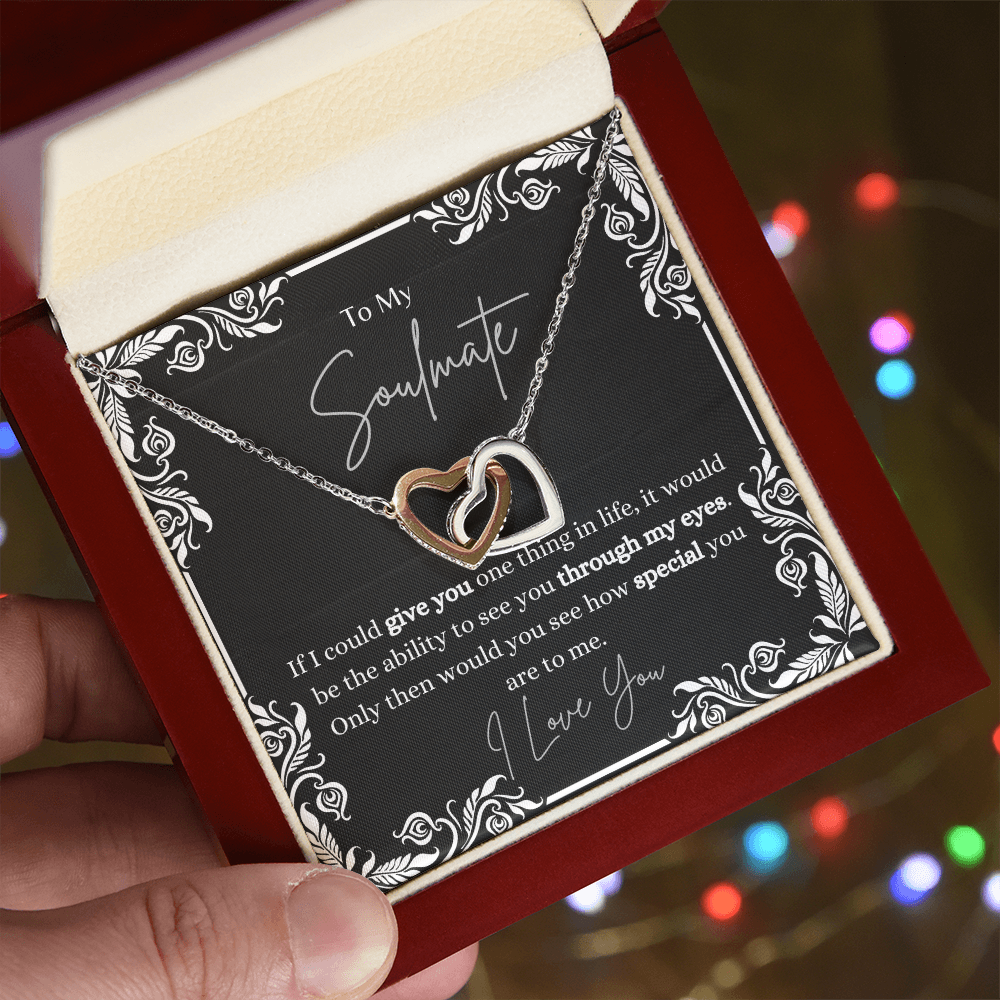 To My Soulmate-  If I Could Give You One Thing in Life - Double heart Necklace